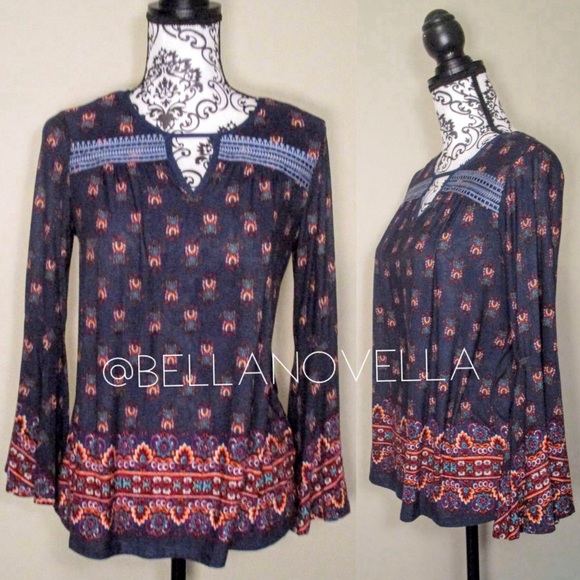 🔴 VINTAGE AMERICA Abigail Bell Sleeve Top XS - Picture 1 of 7